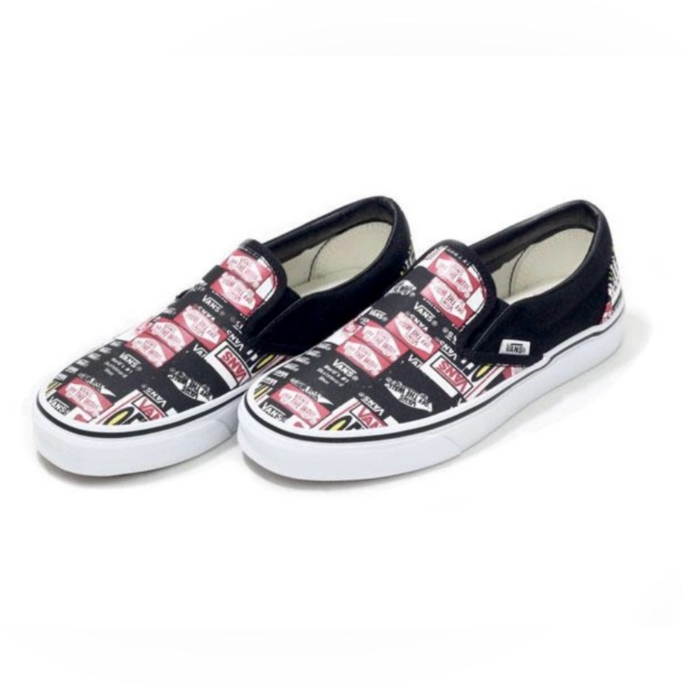 Vans “Logo” Patterned Slip-On Sneakers